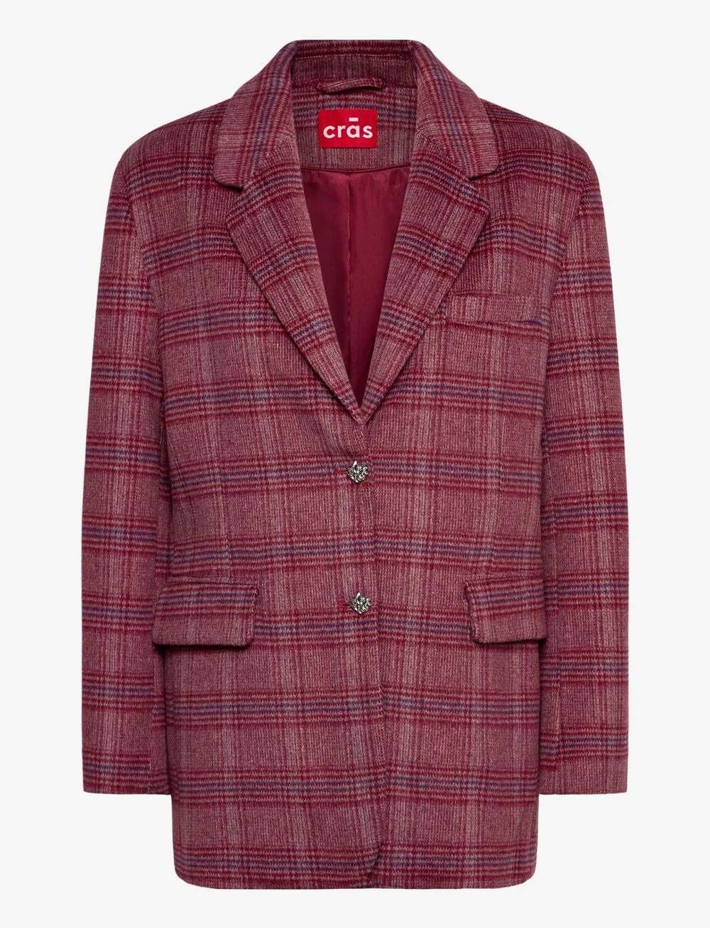crās - Bosscras Blazer - vienaeiliai švarkai - 8134 cherry check - 0