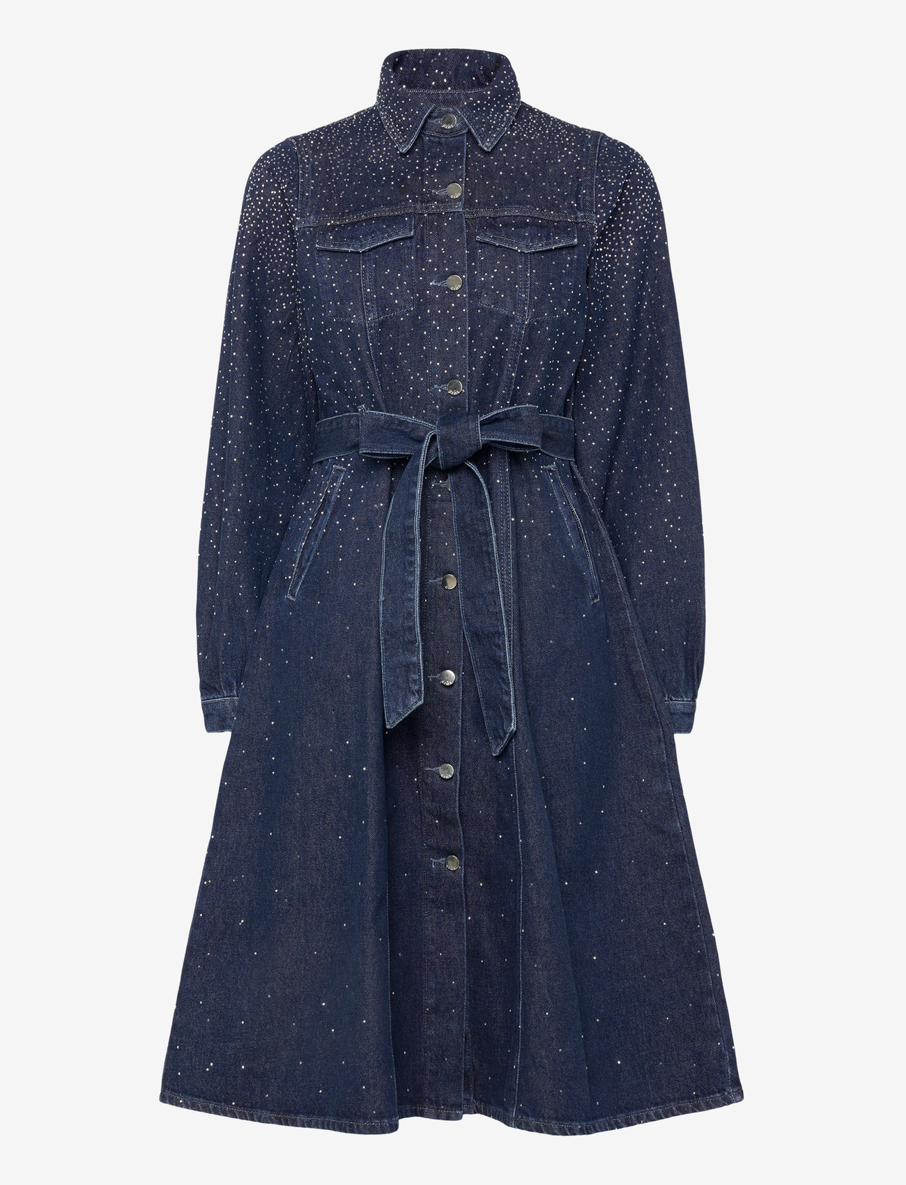 crās - Celinecras Dress - denimkjoler - 7032 dark blue denim - 0
