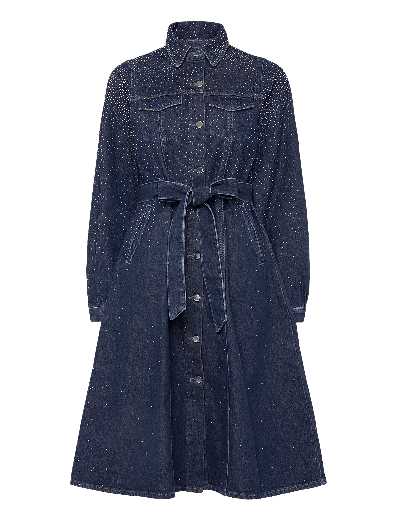 crās - Celinecras Dress - jeansklänningar - 7032 dark blue denim - 0