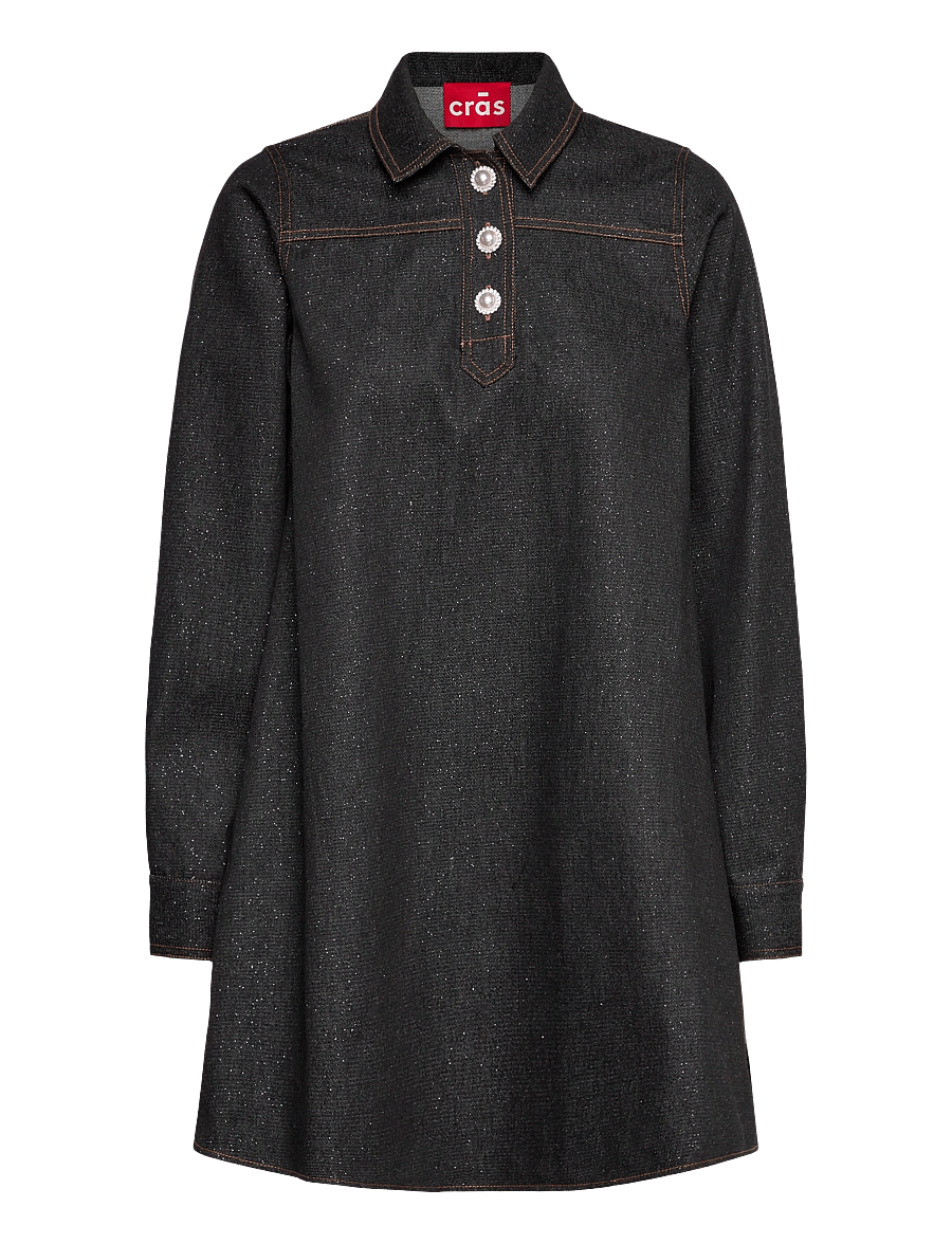 crās - Dendracras Dress - hemdkleider - 9996 black glitter - 0
