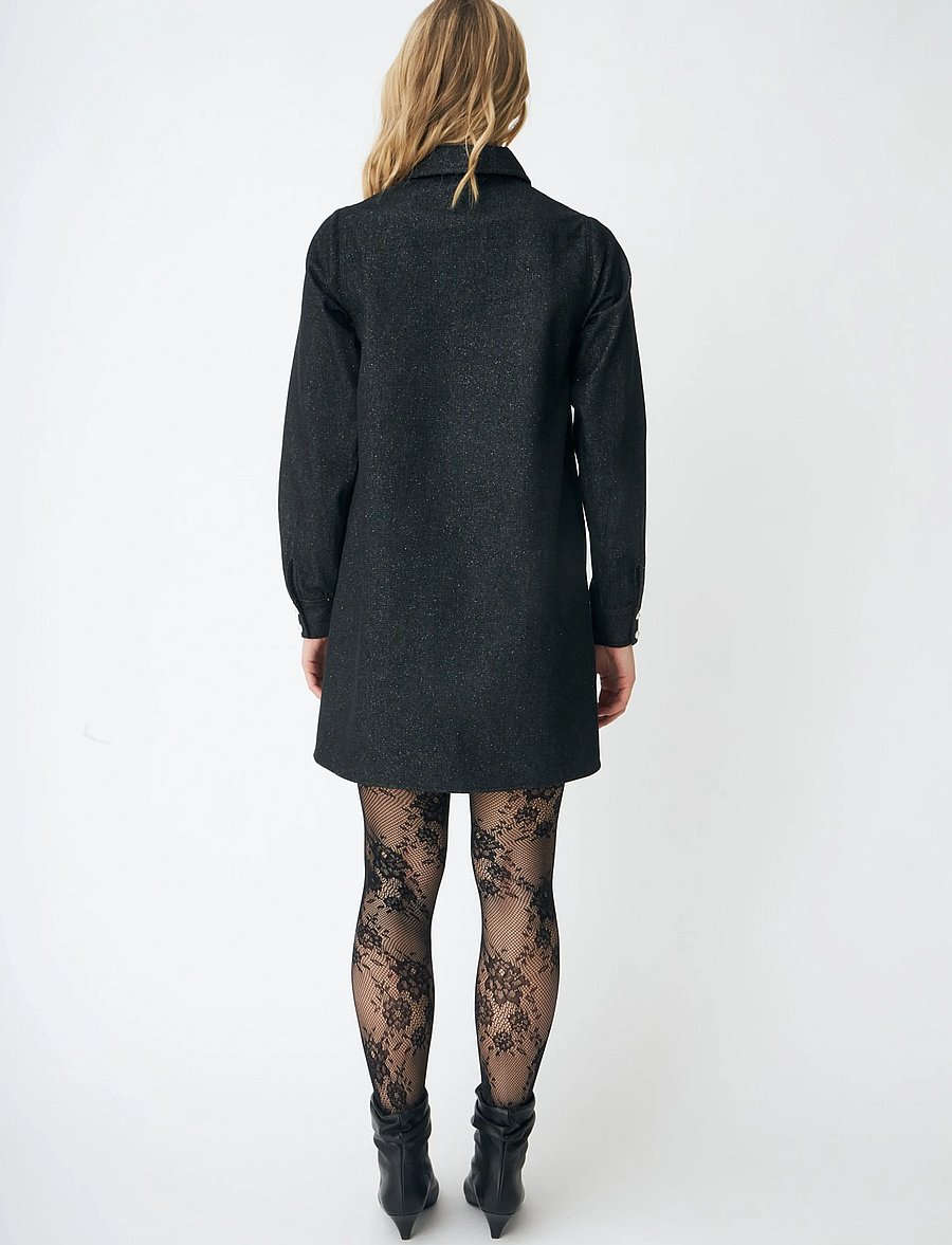 crās - Dendracras Dress - hemdkleider - 9996 black glitter - 3