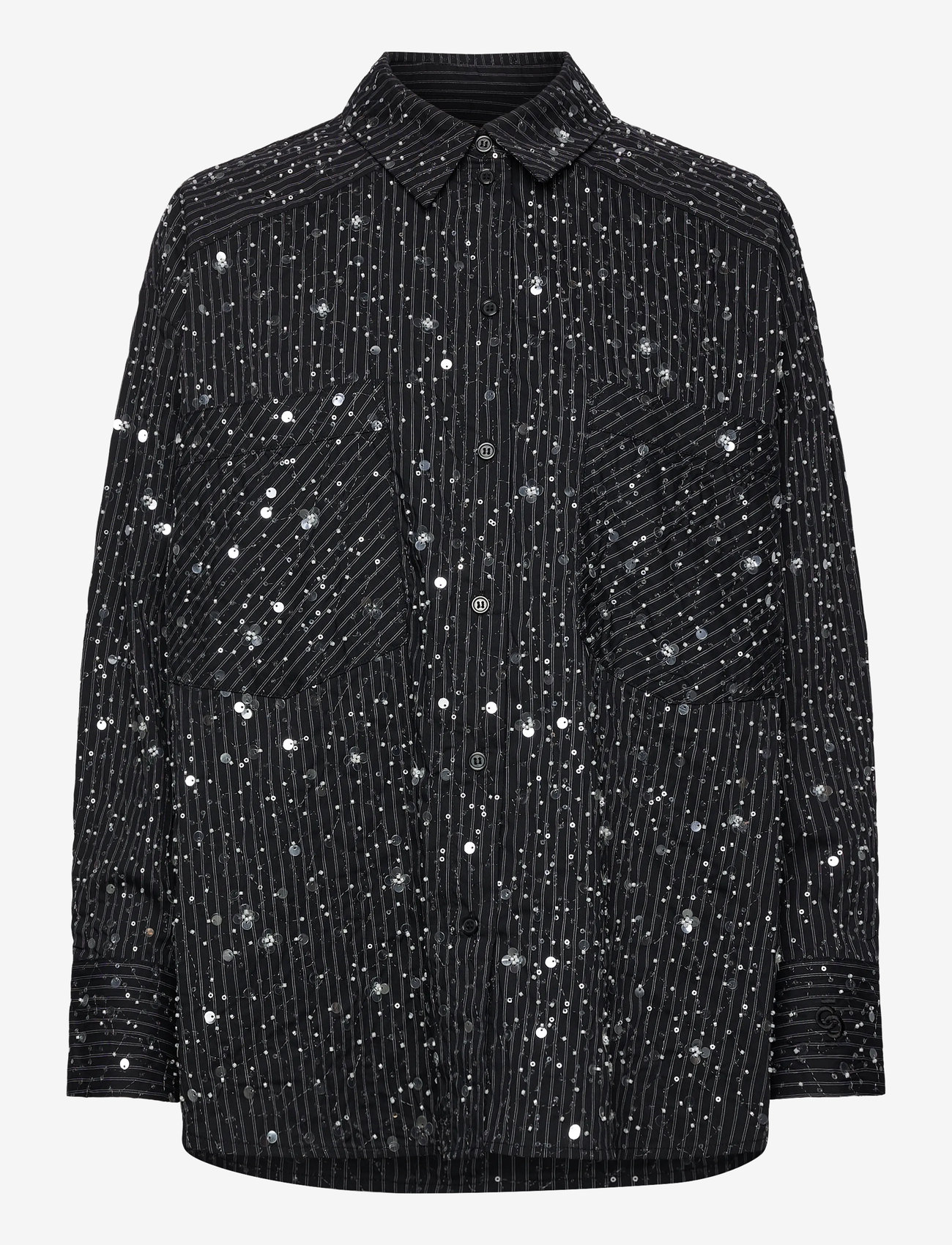 crās - Elliecras Shirt - langärmlige hemden - 9995 black pinstripe - 0