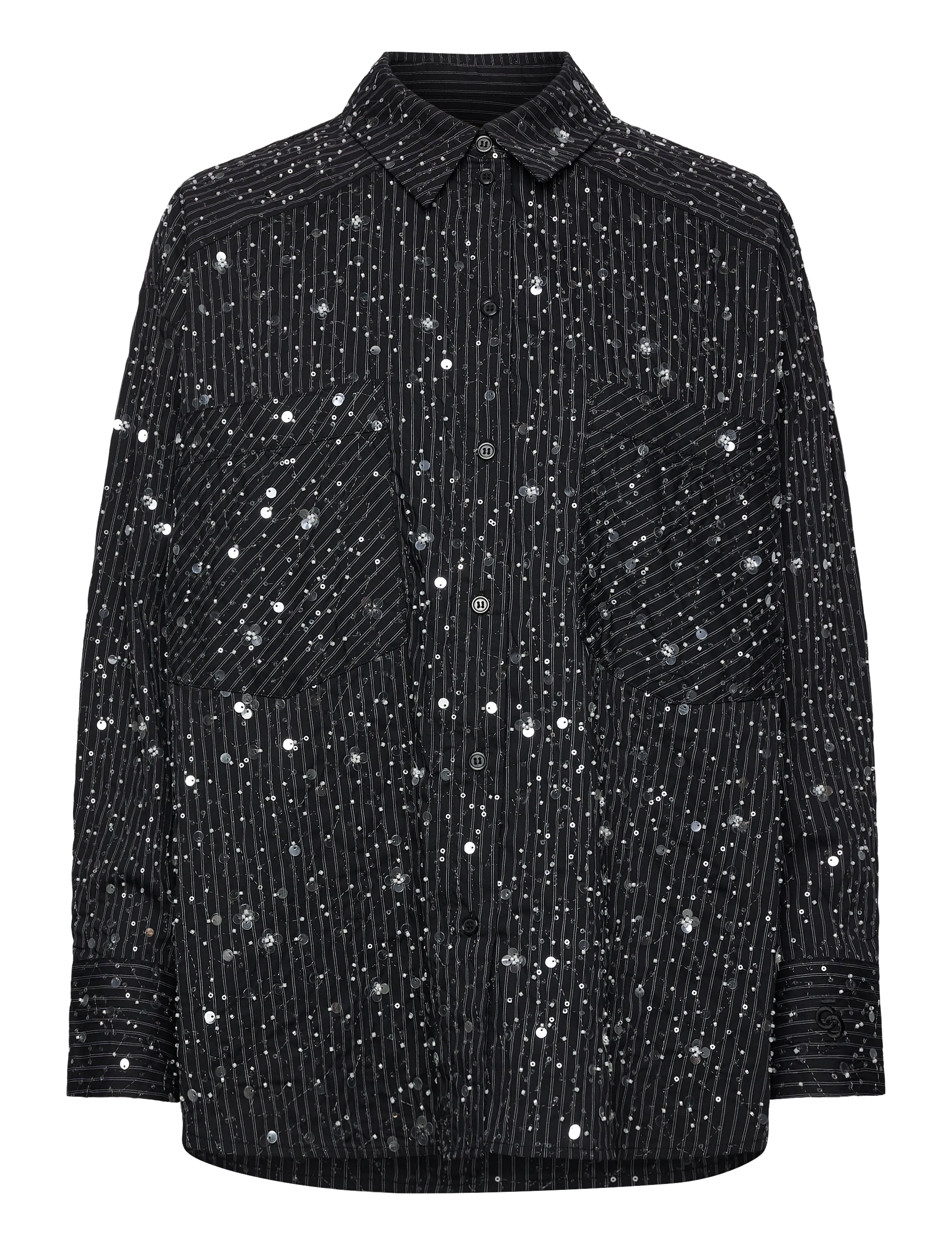 crās - Elliecras Shirt - langermede skjorter - 9995 black pinstripe - 0