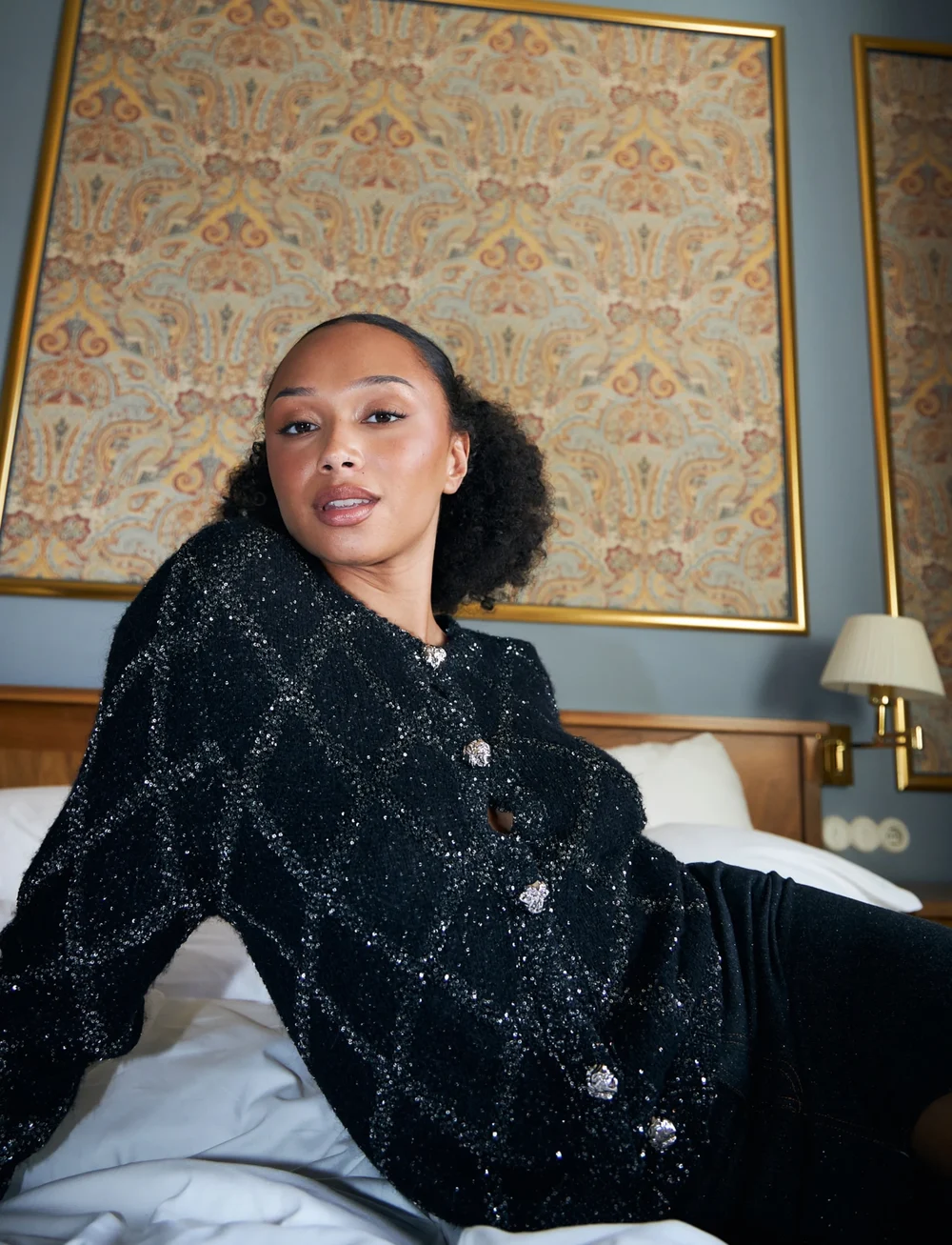 crās - Glitzcras Knit Cardigan - cardigans - 9993 black silver check - 2