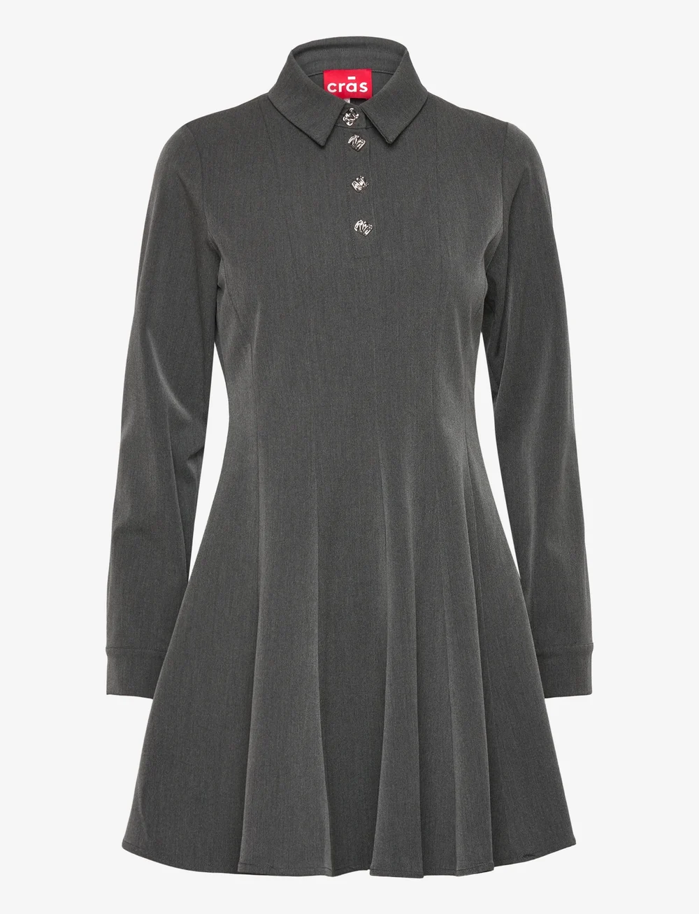 crās - Polocras Dress - skjortekjoler - grey melange - 0