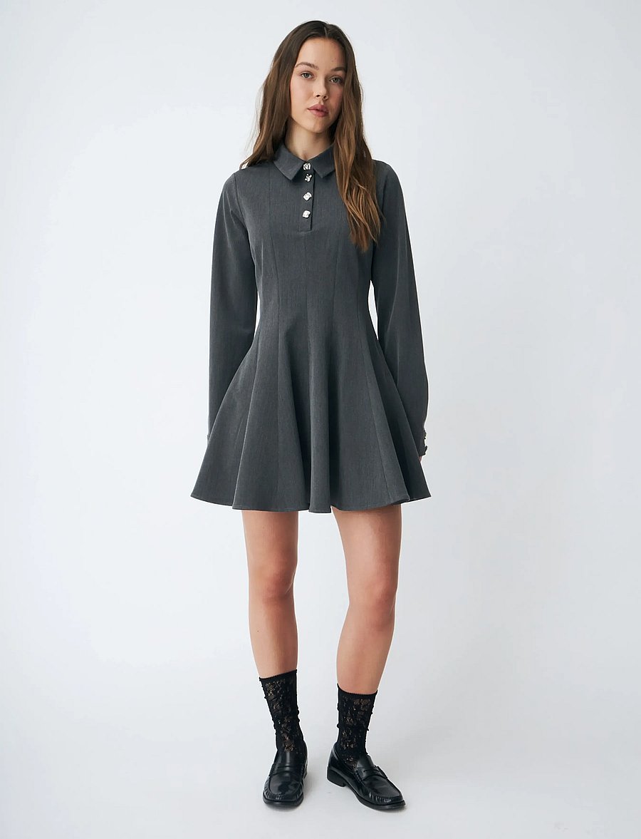 crās - Polocras Dress - särkkleidid - grey melange - 2