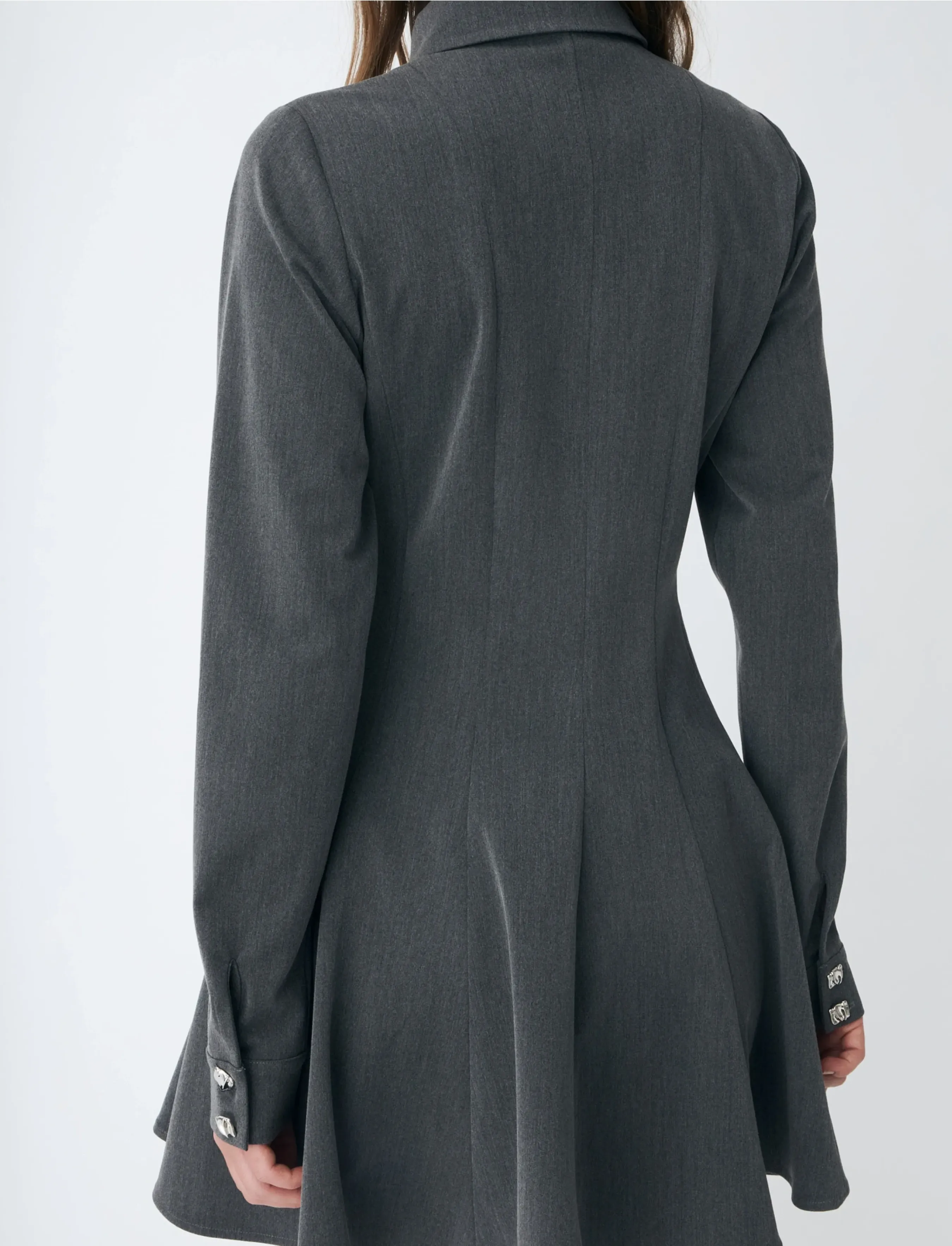 crās - Polocras Dress - shirt dresses - grey melange - 4