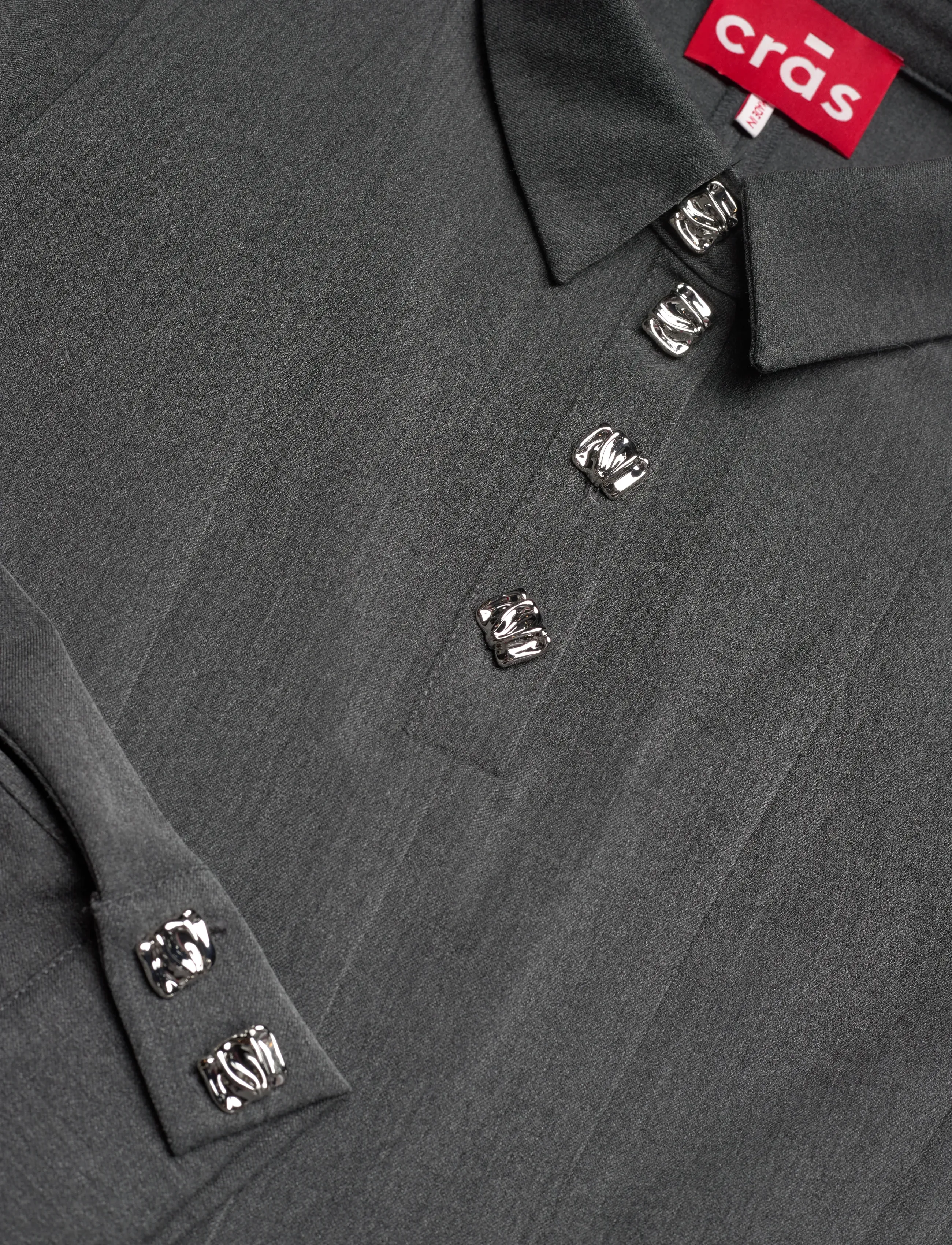 crās - Polocras Dress - shirt dresses - grey melange - 5