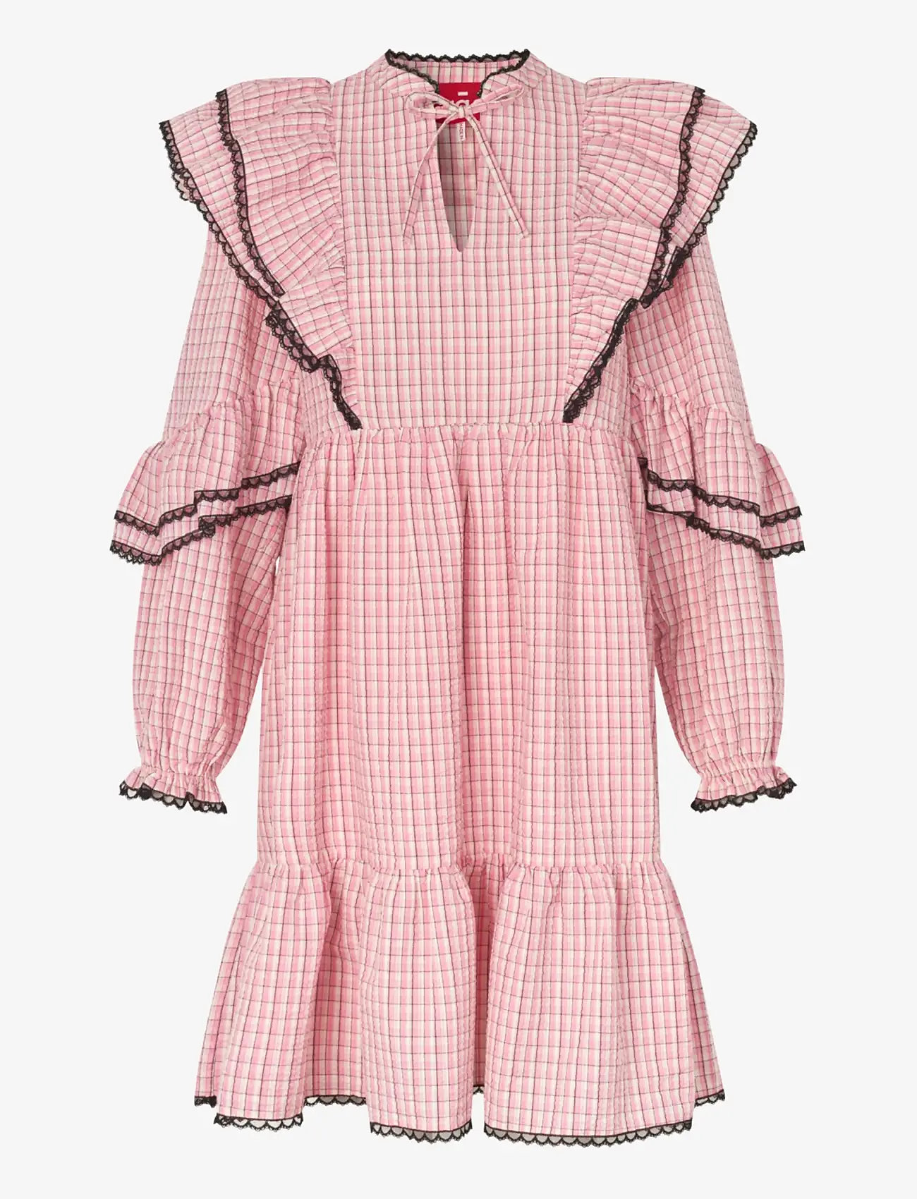 crās - Aspacras Dress - suvekleidid - 8114 pink check - 1