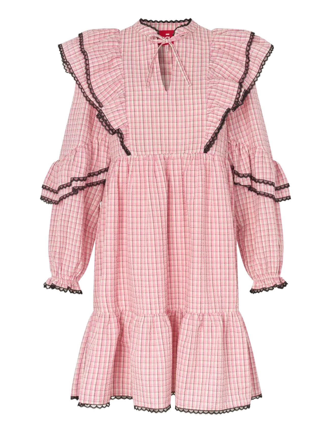 crās Aspacras Dress - Kleider - 8114 PINK CHECK / pink/rose