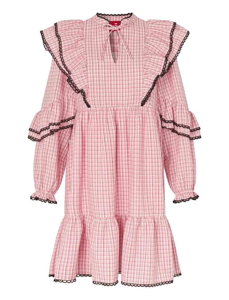 crās - Aspacras Dress - suvekleidid - 8114 pink check - 1