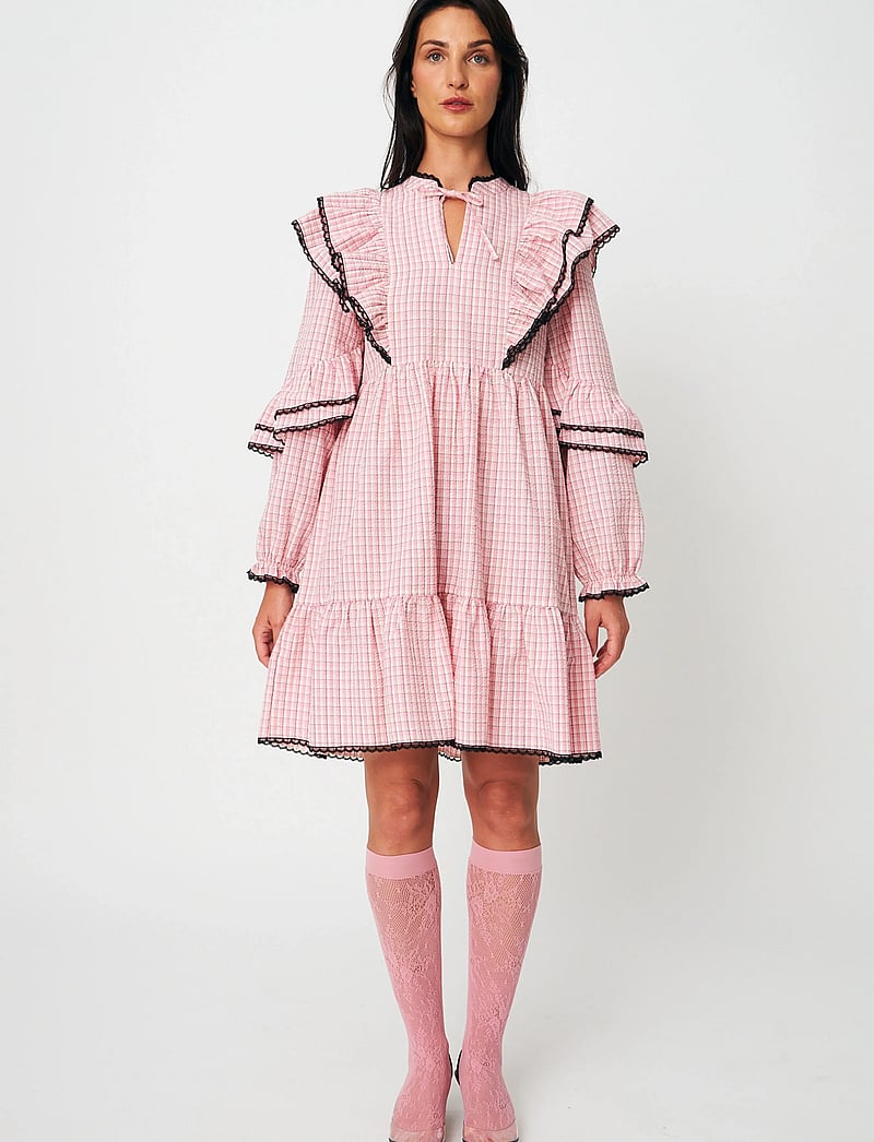 crās - Aspacras Dress - suvekleidid - 8114 pink check - 4