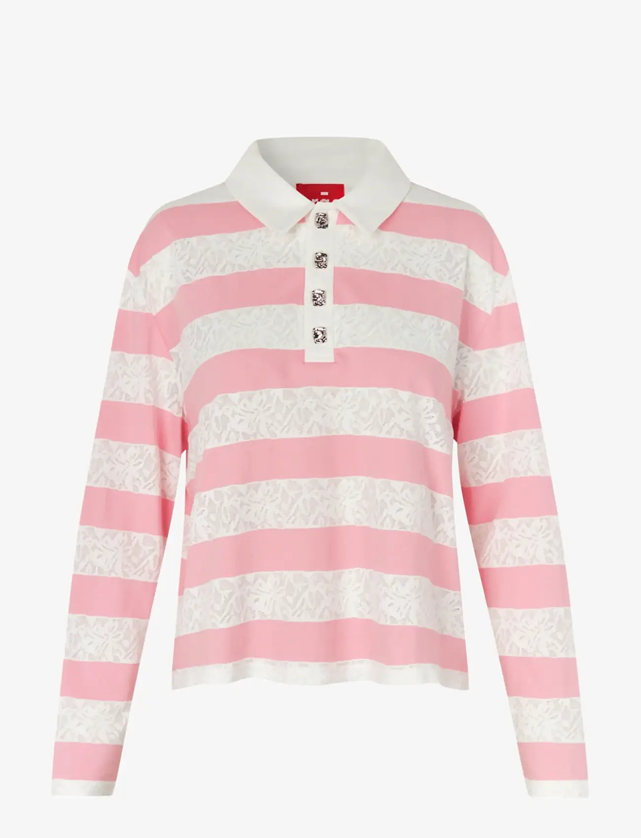 crās - Beacras Blouse - pikkade varrukatega pluusid - rose creme stripe - 1