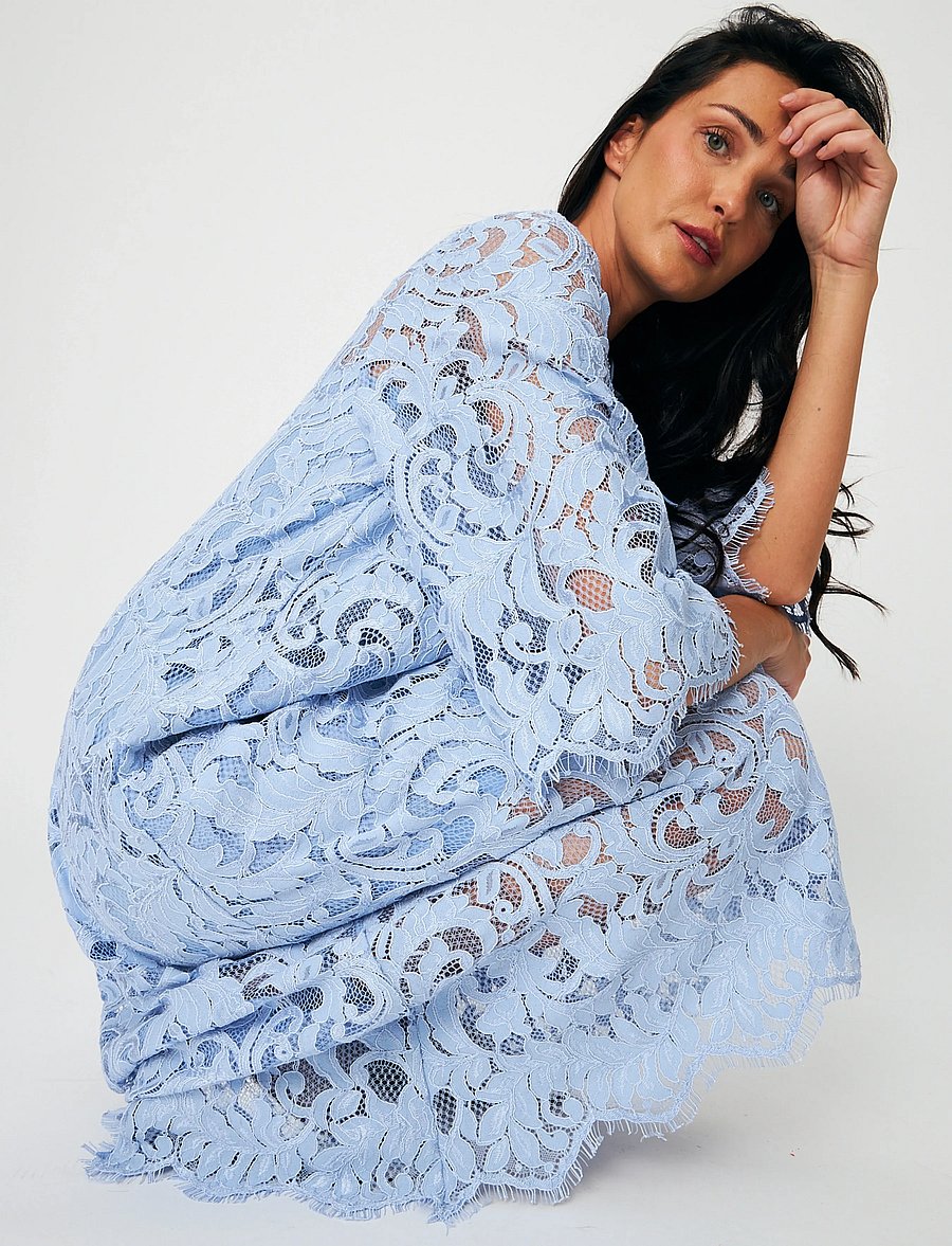 crās - Beckiecras Dress - spetsklänningar - dusty light blue - 4