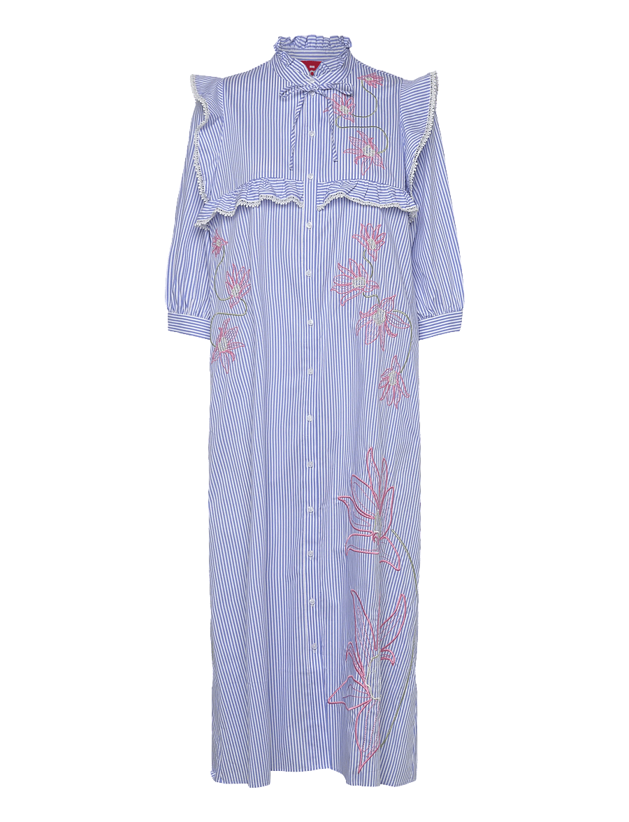 crās - Codycras Dress - skjortklänningar - light blue stripe - 1