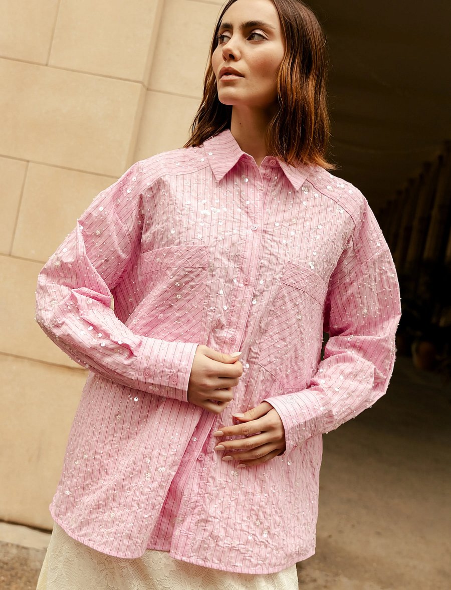 crās - Elliecras Shirt - langærmede skjorter - pink multi stripe - 0