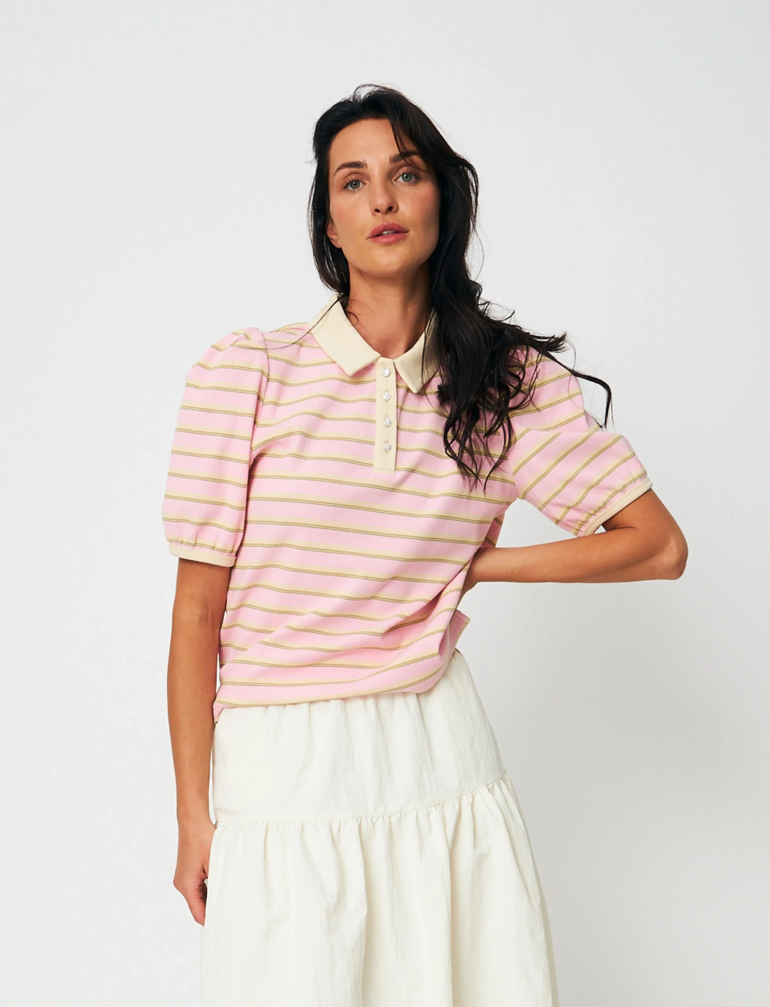 crās - Kleocras T-Shirt - marškinėliai - pink stripe - 4