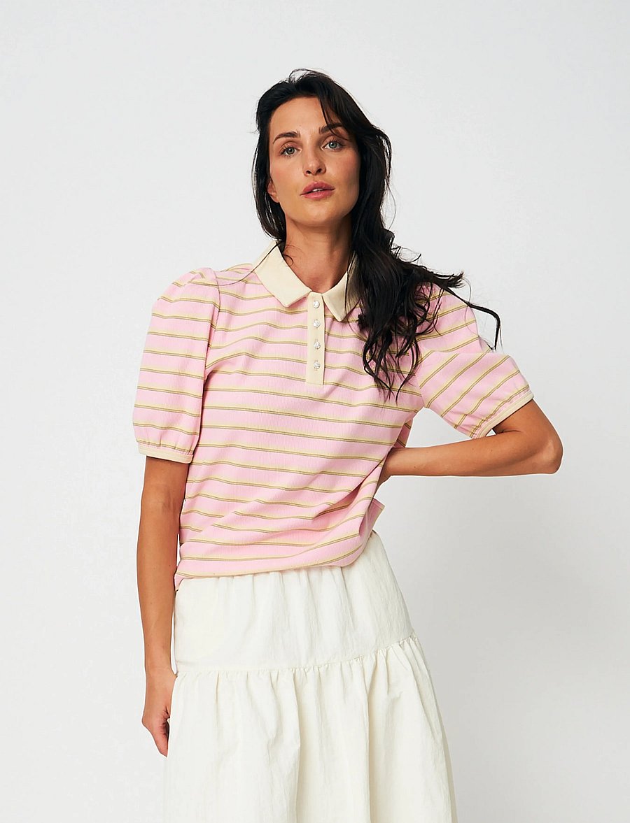 crās - Kleocras T-Shirt - t-shirts - pink stripe - 4