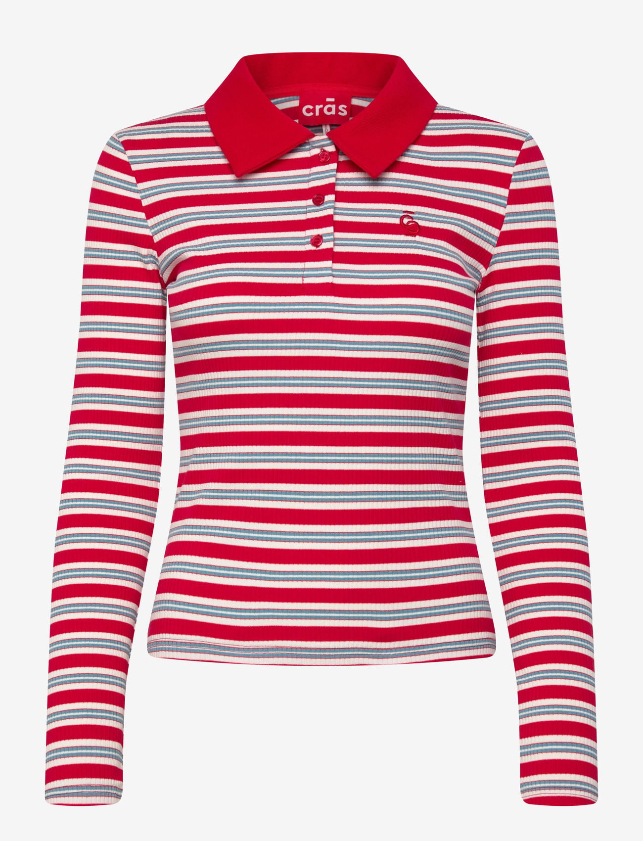 crās - Lesliecras Polo Blouse - polosärgid - red blue stripe - 0