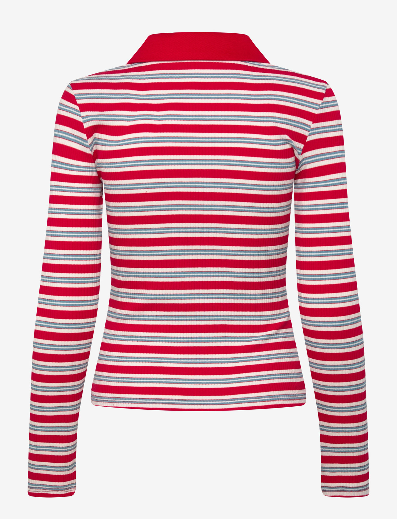 crās - Lesliecras Polo Blouse - polosärgid - red blue stripe - 1
