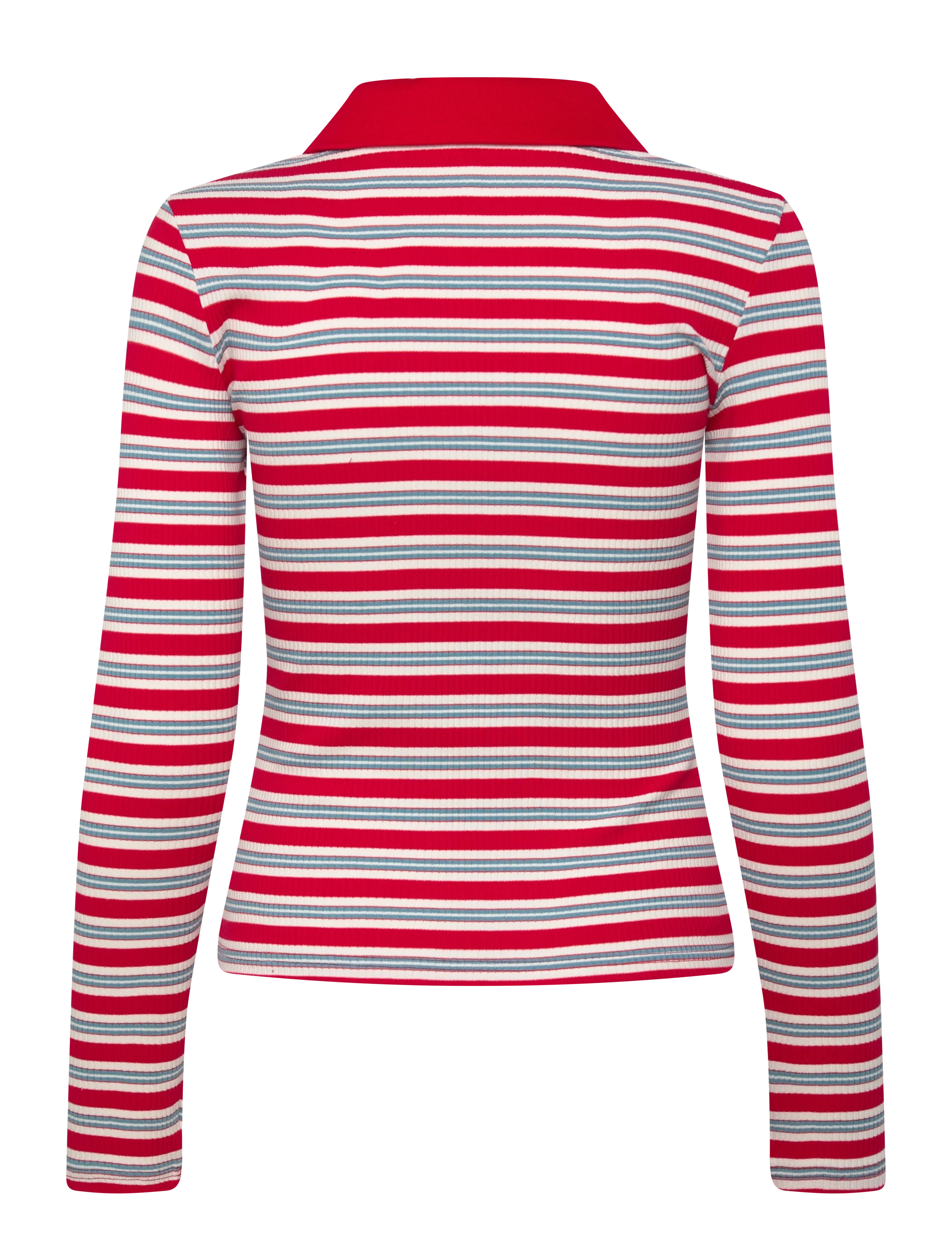 crās - Lesliecras Polo Blouse - poloshirts - red blue stripe - 1