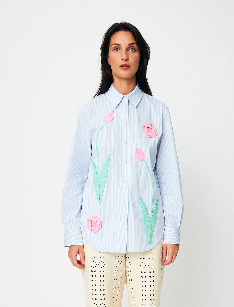 crās - Sisselcras Shirt - langärmlige hemden - 7021 blue stripe - 3