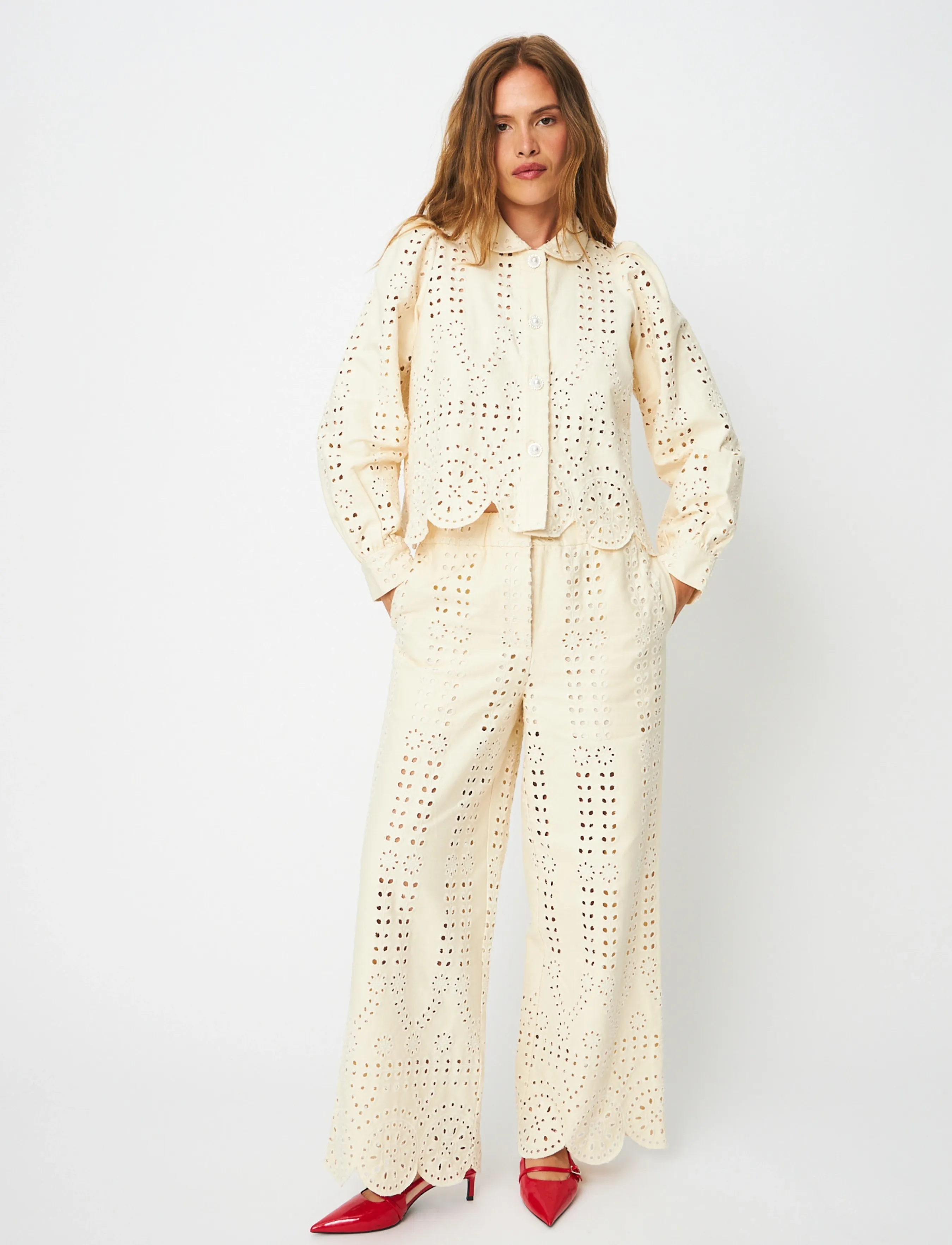 crās Spiritcras Pants, 38, Trousers, Creme - Wide Leg, Frauen