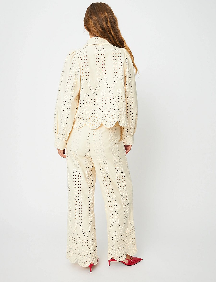 crās - Spiritcras Pants - laia säärega püksid - off white - 2
