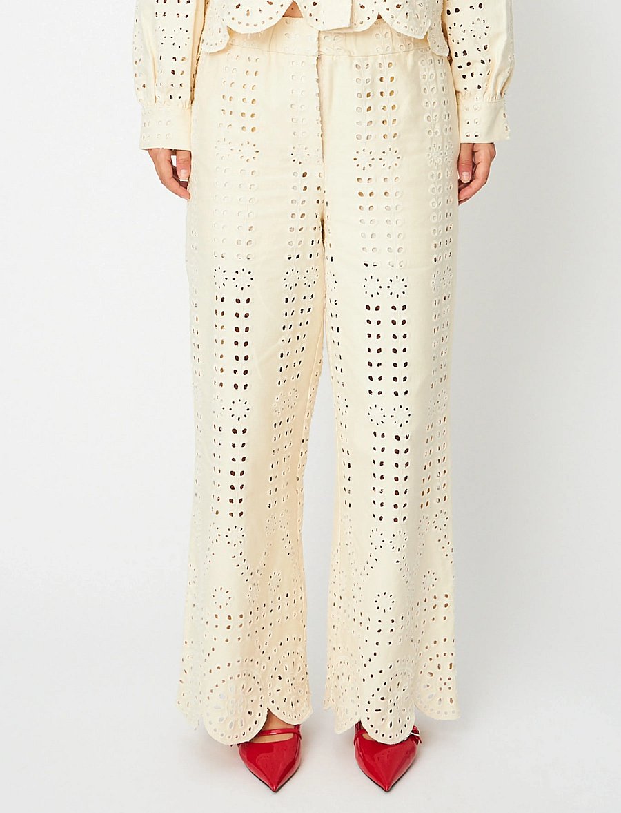crās - Spiritcras Pants - laia säärega püksid - off white - 3