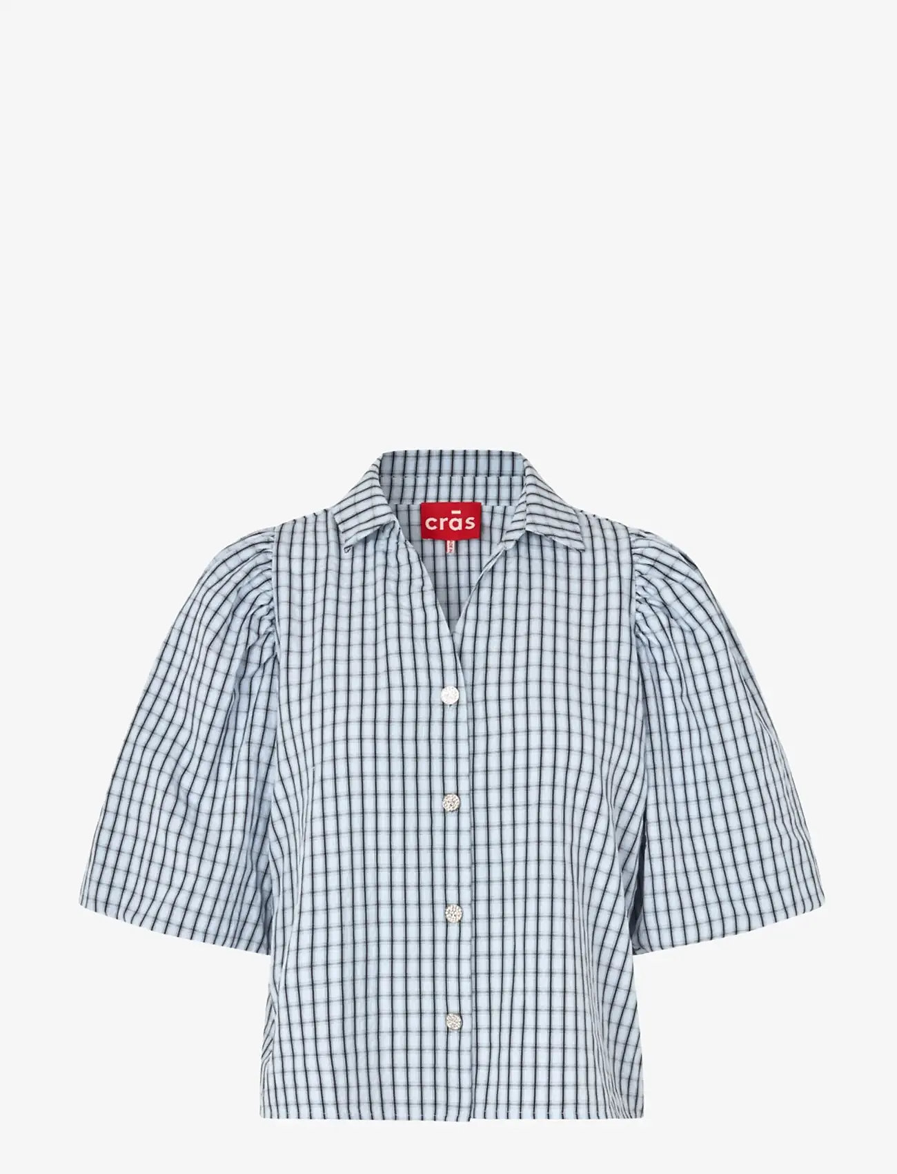 crās - Andinacras Shirt - kurzärmlige hemden - blue check - 1