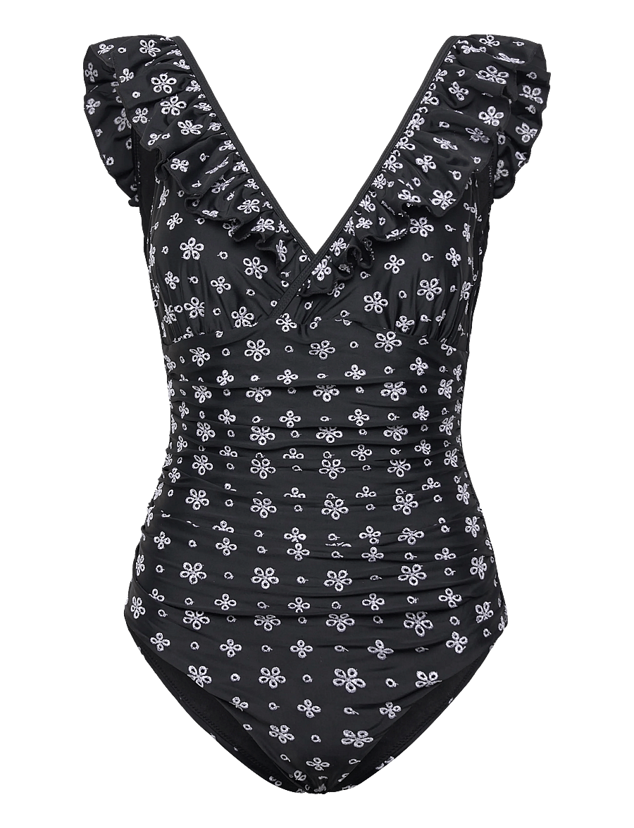 crās - Agnescras Swimsuit - badeanzüge - black/white - 1
