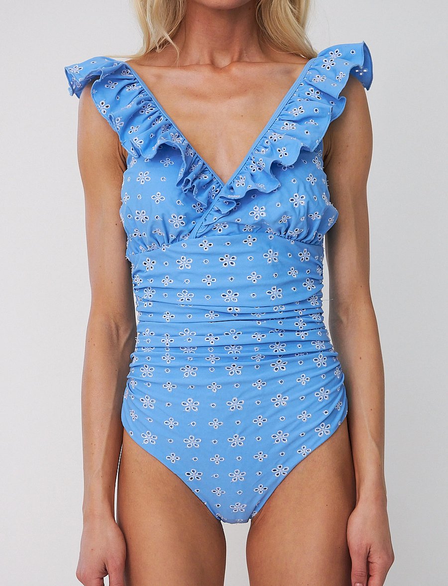 crās - Agnescras Swimsuit - uimapuvut - blue/white - 5