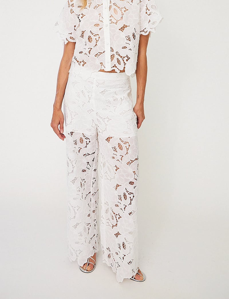 crās - Floricras Pants - wide leg trousers - white - 4