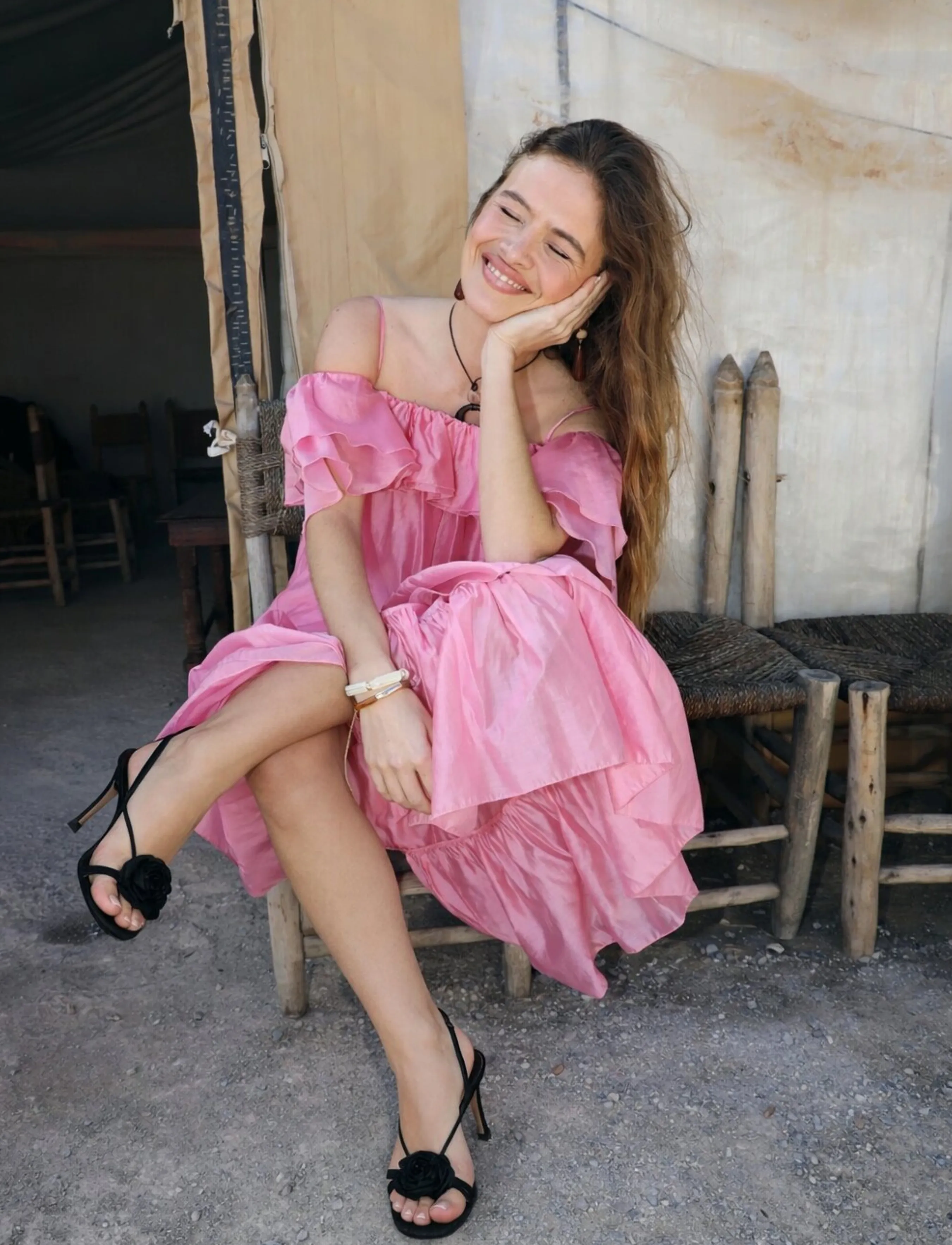 crās - Livelycras Dress - midiklänningar - pink - 2