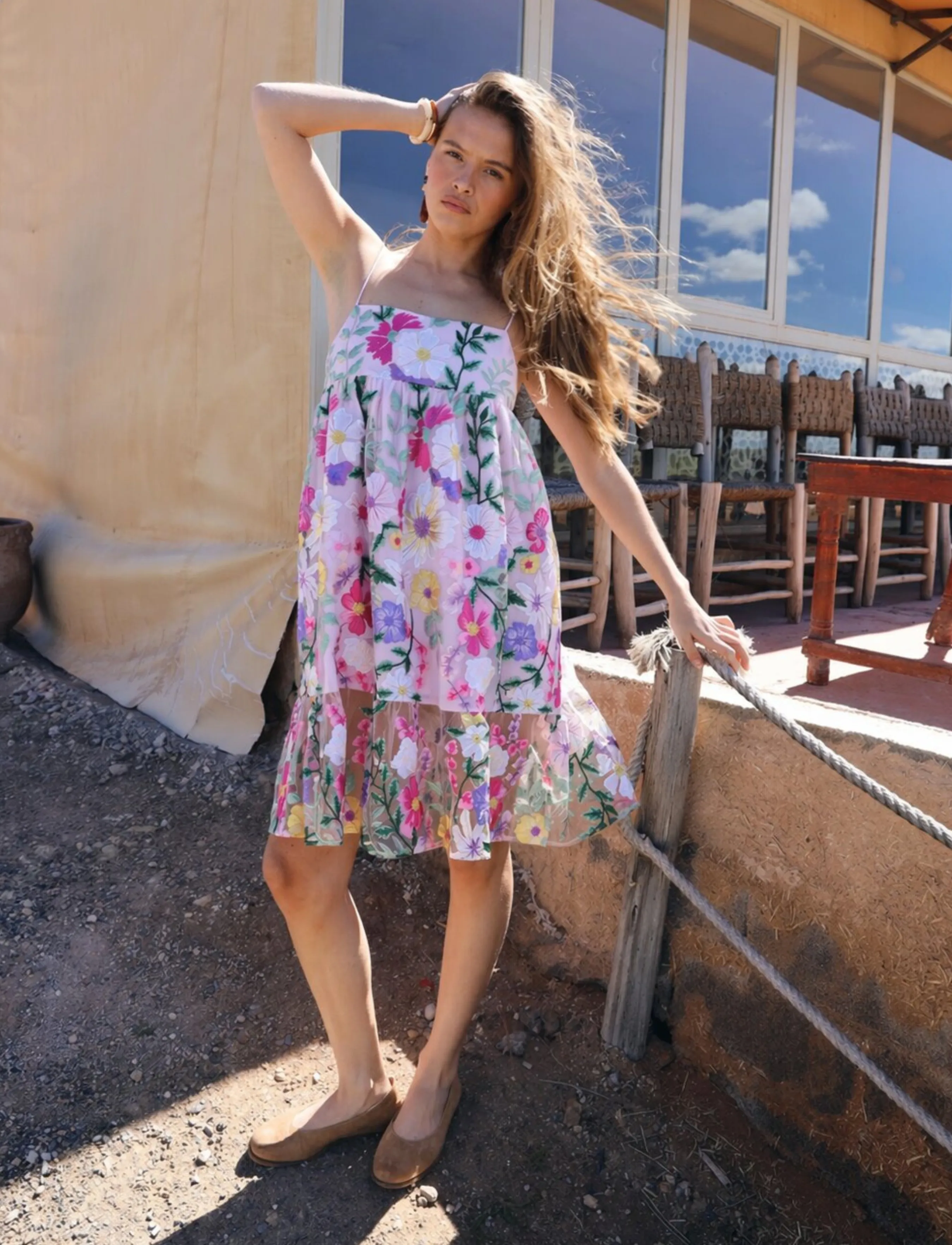 crās Rebildacras Dress - Kleidung - MULTI FLOWER / pink/rose