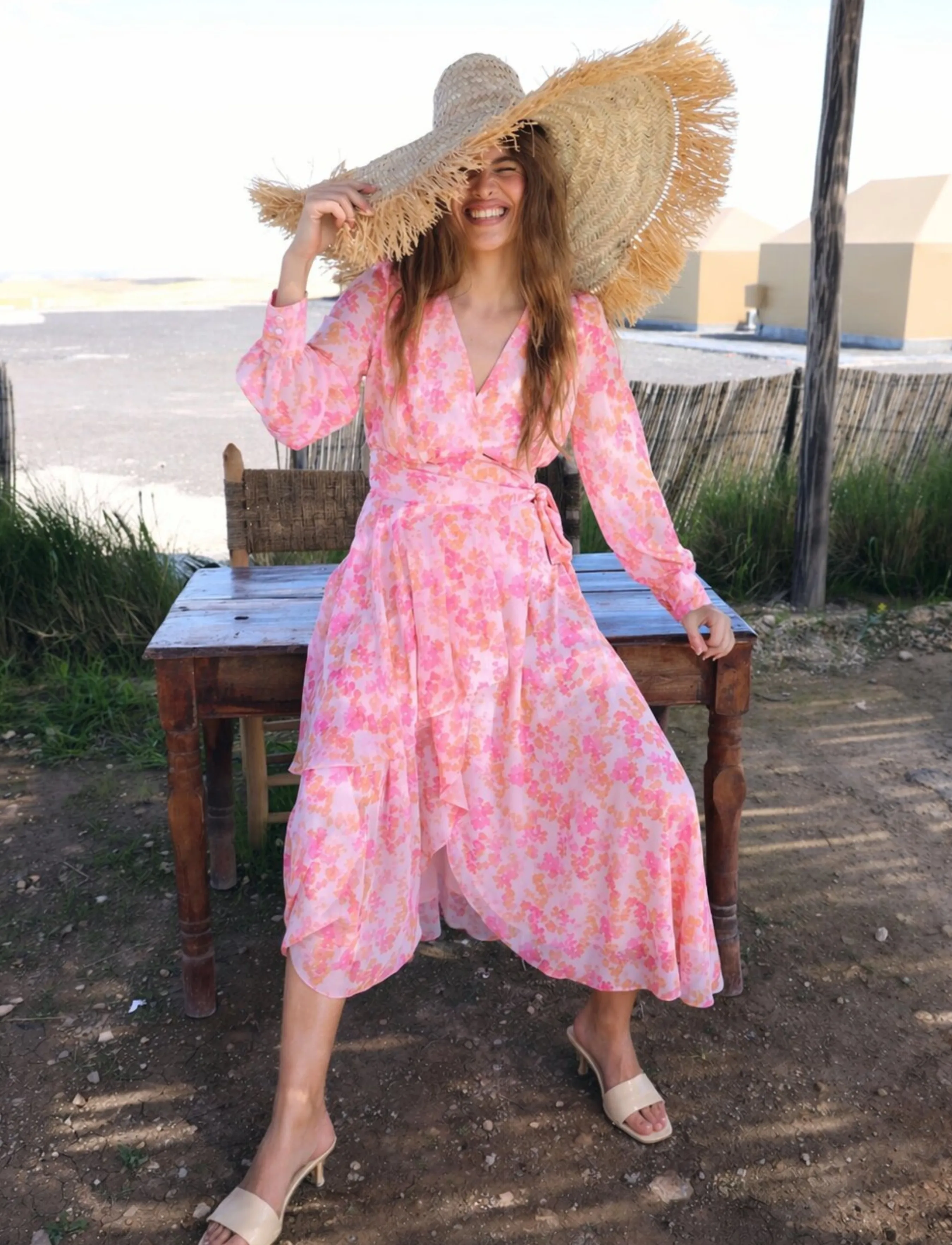 crās Romancecras Dress - Kleidung - CLOUDY FLOWER / pink/rose