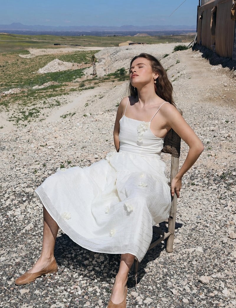 crās - Palmacras Dress - midikleidid - ivory - 2