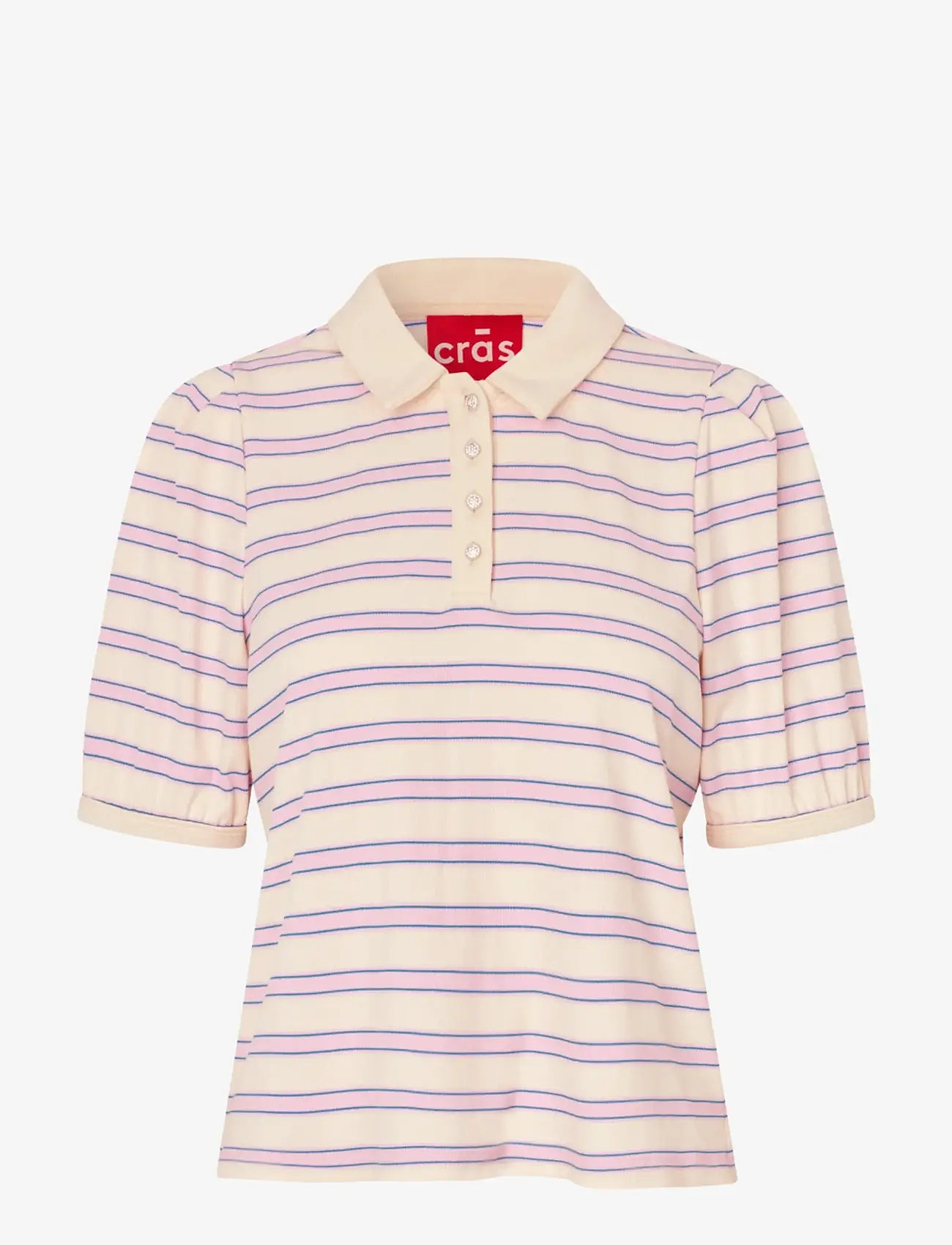 crās - Kleocras Polo - polo shirts - creme lilac stripe - 1