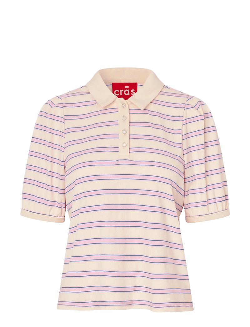 crās - Kleocras Polo - polo shirts - creme lilac stripe - 1