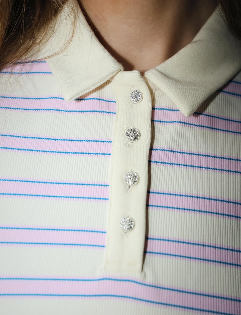 crās - Kleocras Polo - polo shirts - creme lilac stripe - 5
