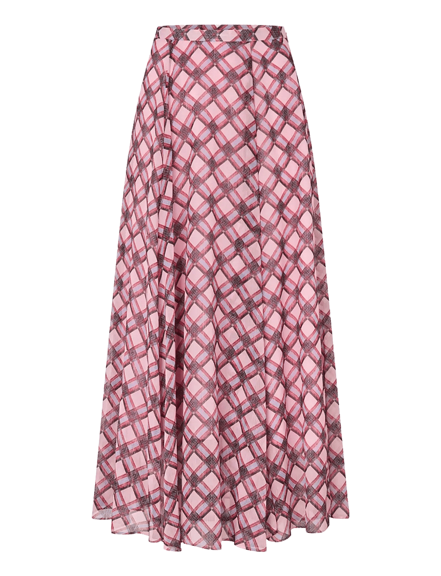 crās - Odellecras Skirt - maxikjolar - pink check - 1
