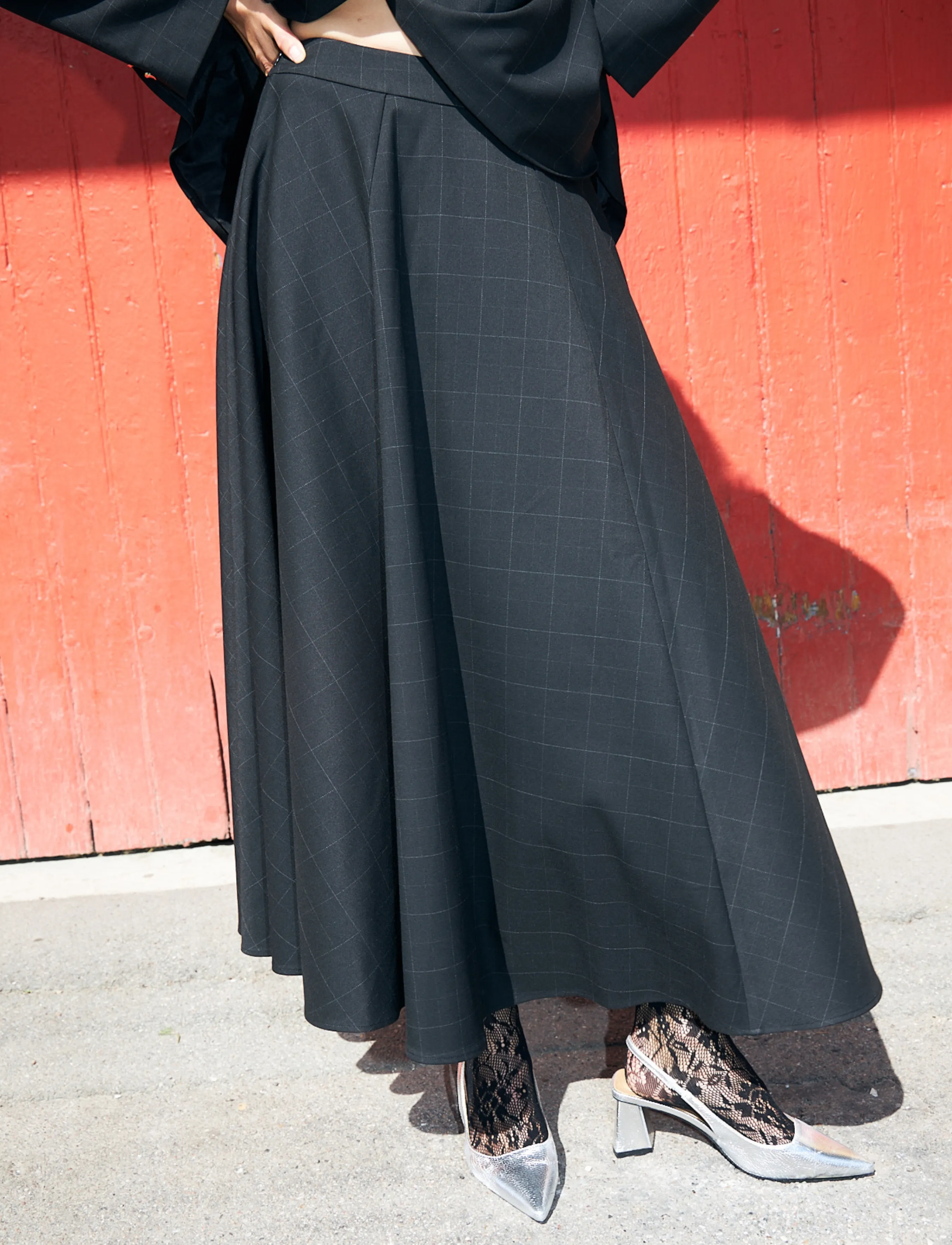 crās Aishacras Skirt - Kjolar - DARK GREY CHECK / grey