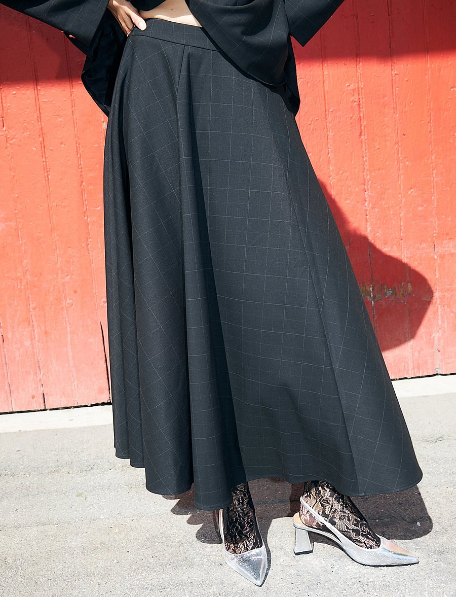 crās - Aishacras Skirt - dark grey check - 0