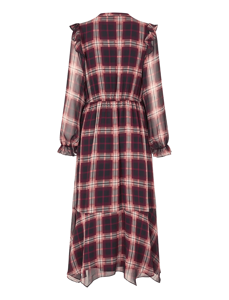 crās - Dittacras Dress - midi dresses - bordeaux check - 2