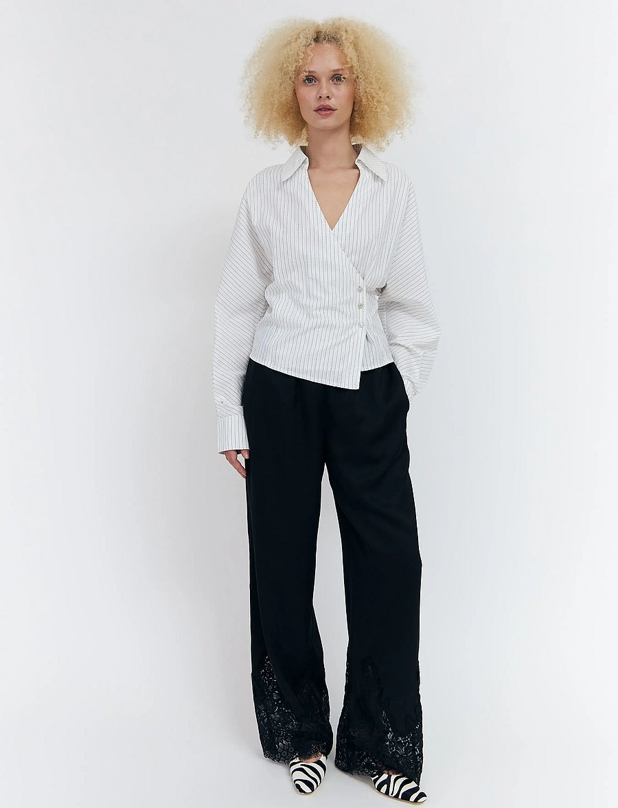 crās - Esmecras Shirt - langärmlige hemden - white stripe sparkle - 0