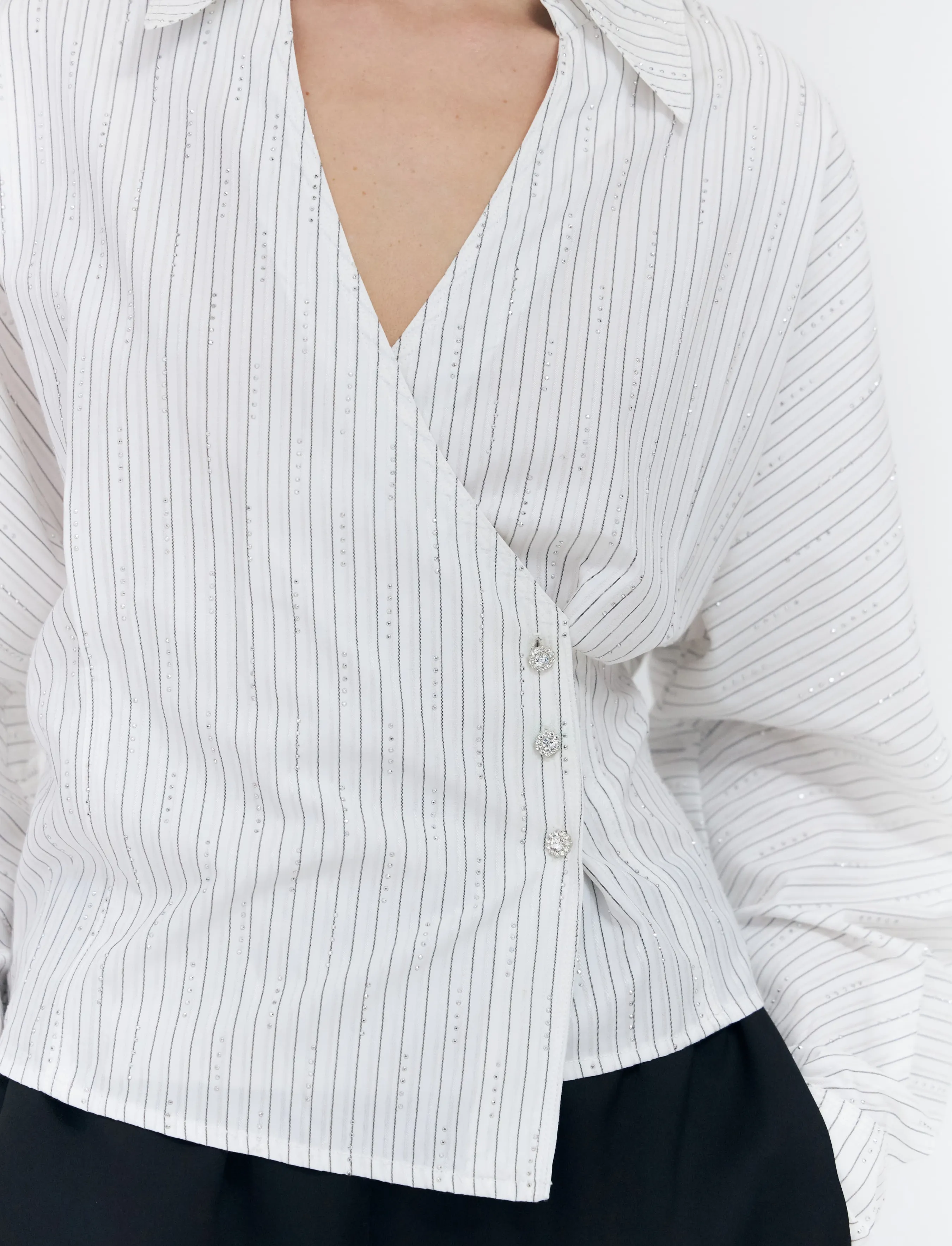 crās - Esmecras Shirt - langärmlige hemden - white stripe sparkle - 4