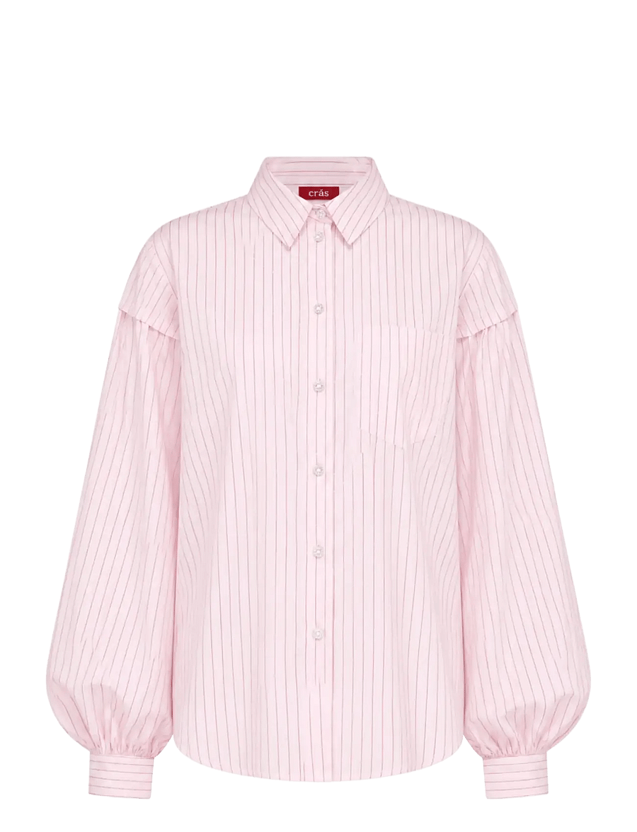 crās - Finacras Shirt - long-sleeved shirts - pink stripe - 1