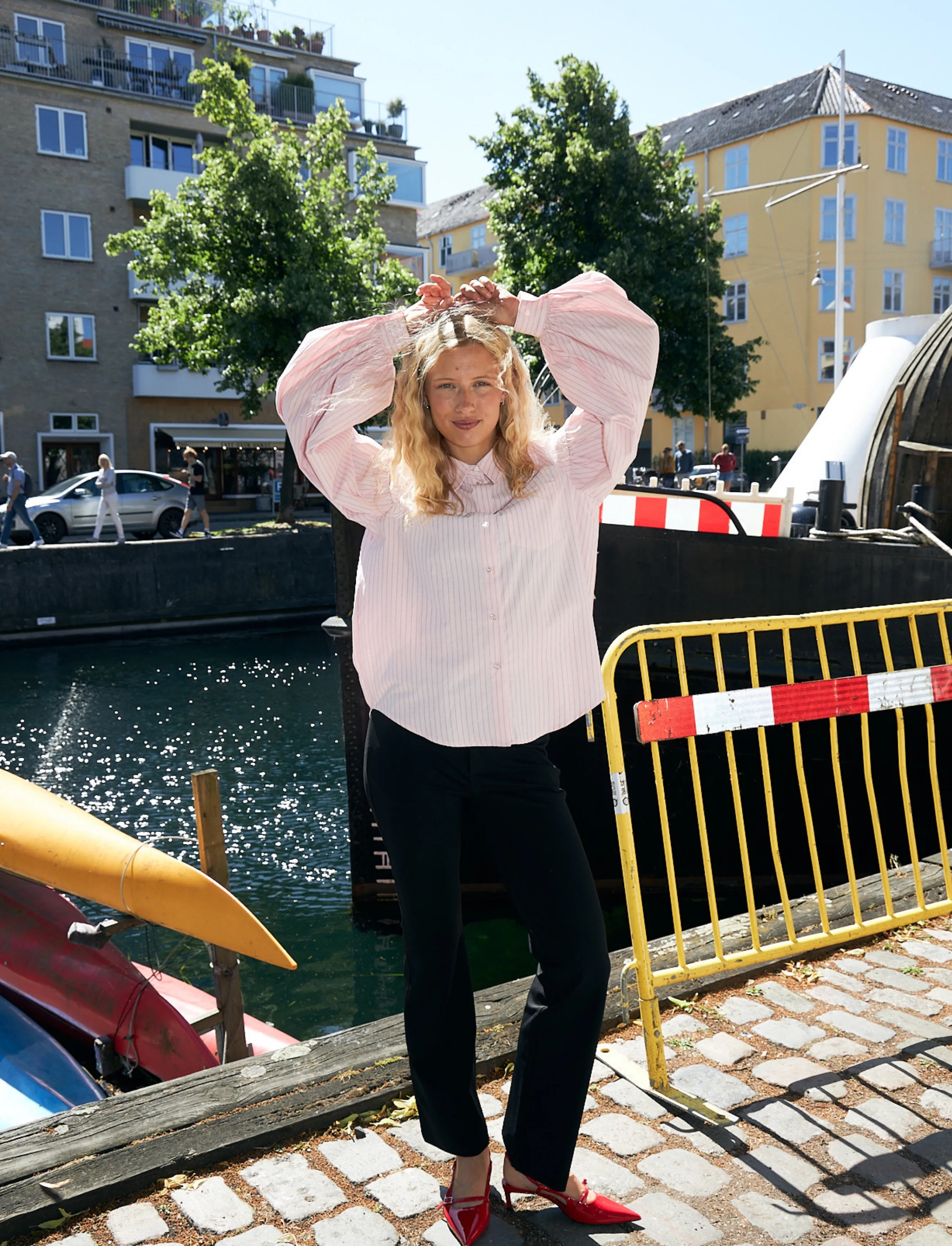 crās - Finacras Shirt - long-sleeved shirts - pink stripe - 5