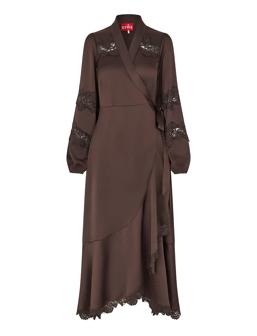 crās - Laralilcras Dress - lace dresses - java brown - 1