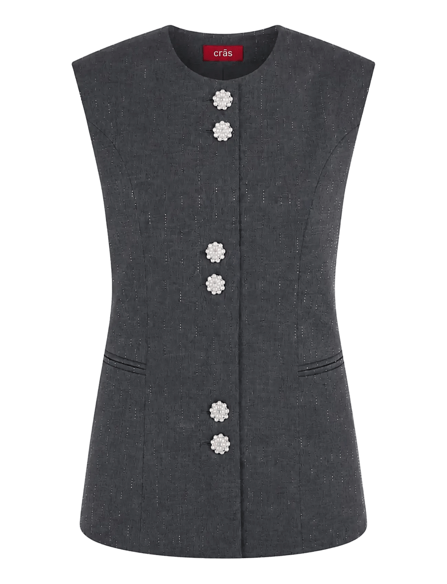 crās - Richacras Waistcoat - kostymvästar - grey melange - 1